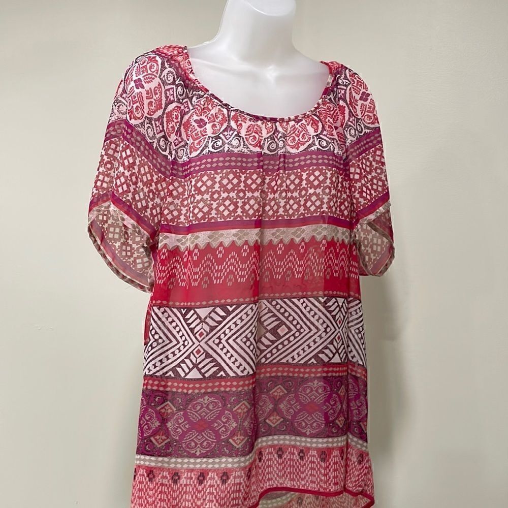 NWOT New Directions sheer blouse. Size XL. (14/16).